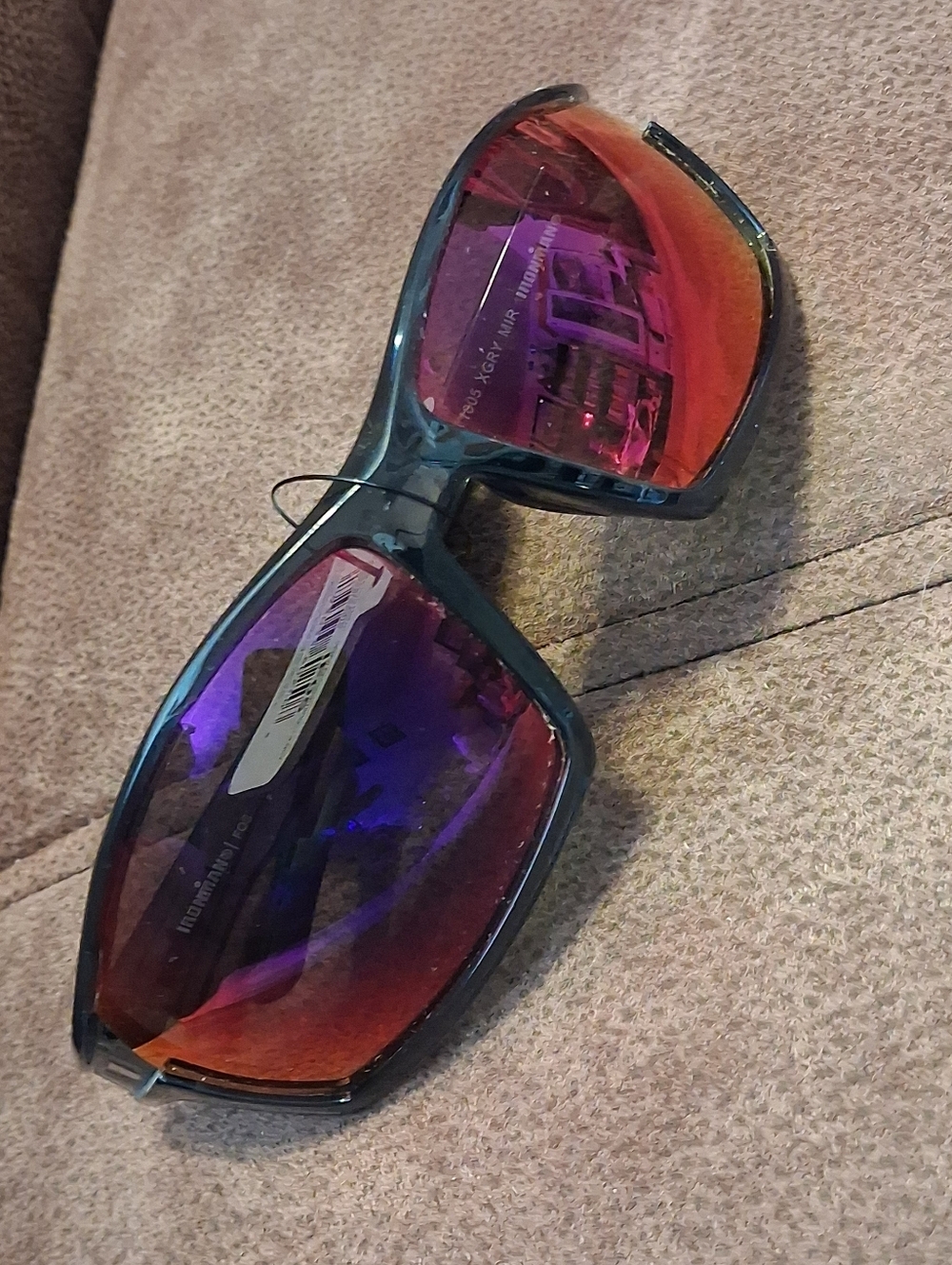 Foster Grant Ironman Premium Active Sport Sunglasses - Black Frame, Red Lenses
